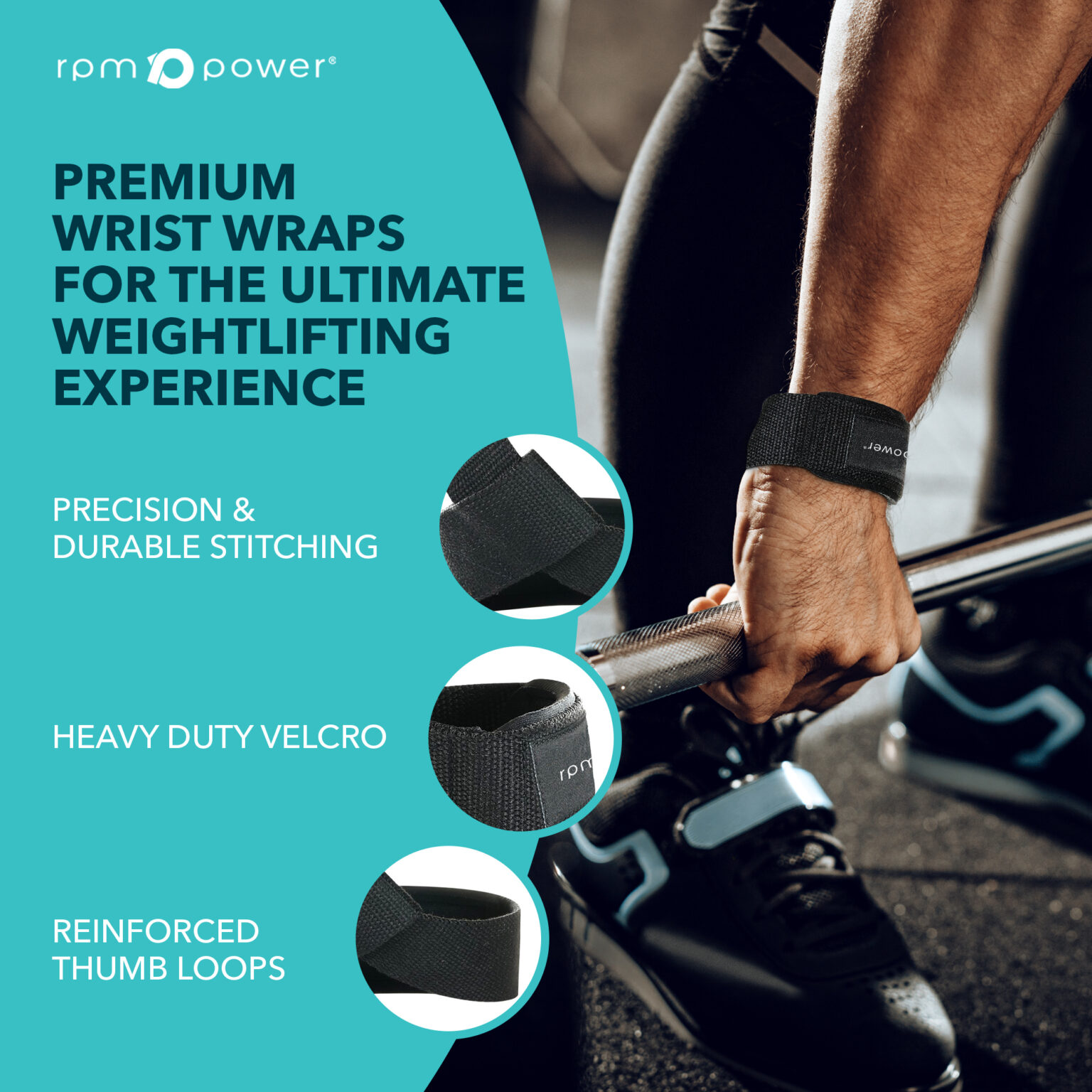 Padded Weightlifting Straps (Pair) - Image 3